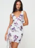Varney Frill Mini Dress White / Purple Floral sold by Princess Polly