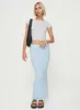 Ponce Boucle Maxi Skirt Light Blue sold by Princess Polly