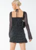 Dyer Mini Dress Black / Polka Dot sold by Princess Polly