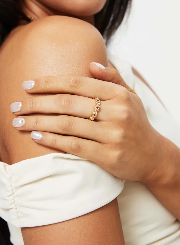 Riveting Gold Plated Ring Gold sold by Princess Polly