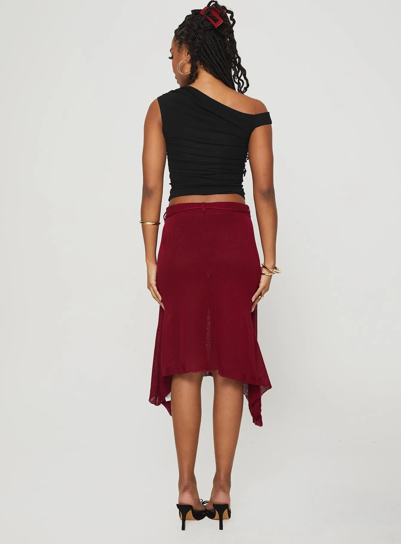 Leysa Midi Skirt Red sold by Princess Polly product image thumbnail 5