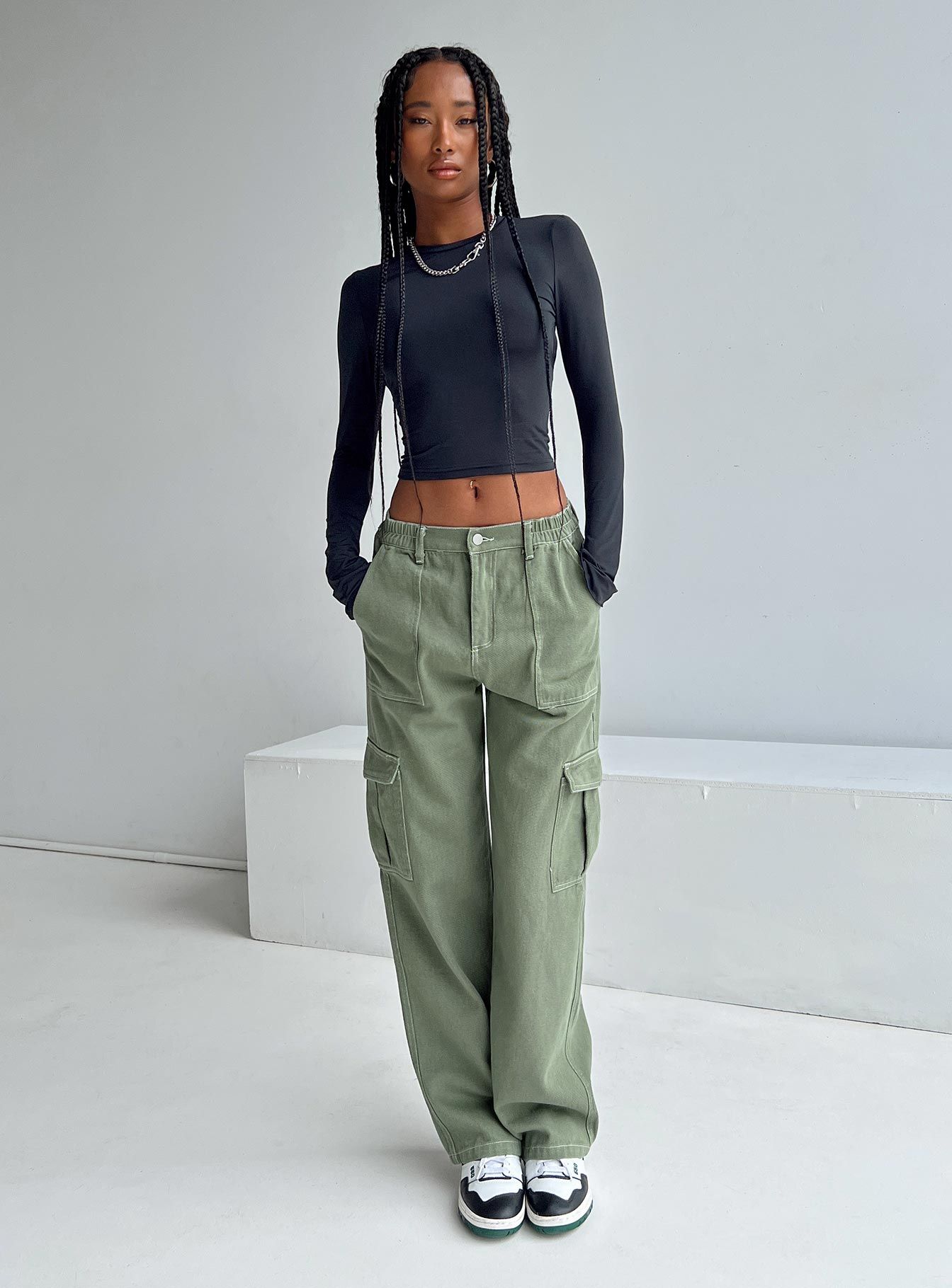 Pawley Cargo Pants Khaki sold by Princess Polly product image thumbnail 2