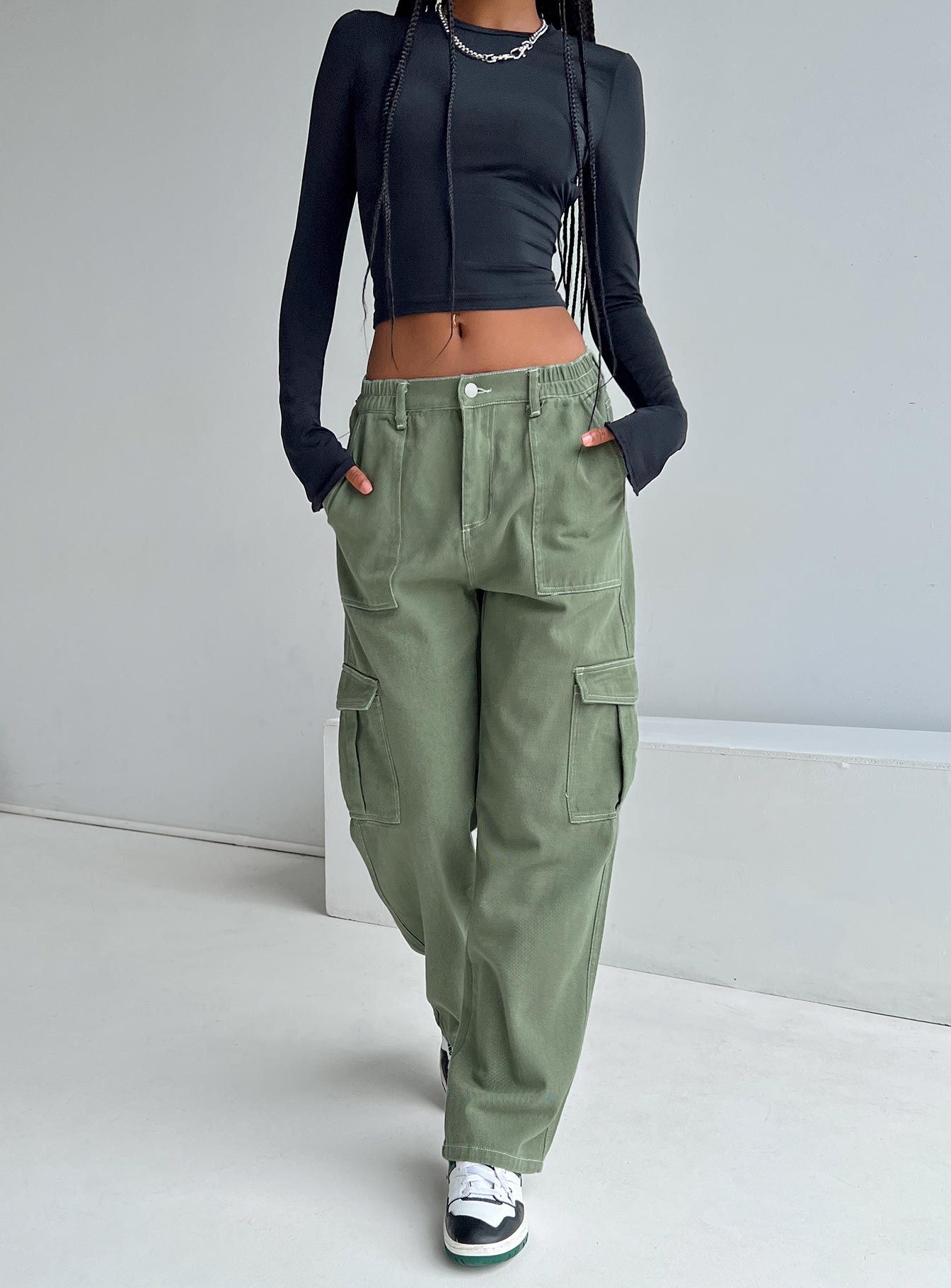 Pawley Cargo Pants Khaki sold by Princess Polly product image thumbnail 3