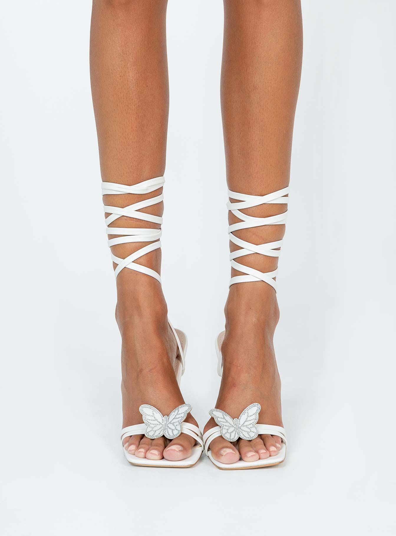 Lamina Strappy Heels White sold by Princess Polly product image thumbnail 2