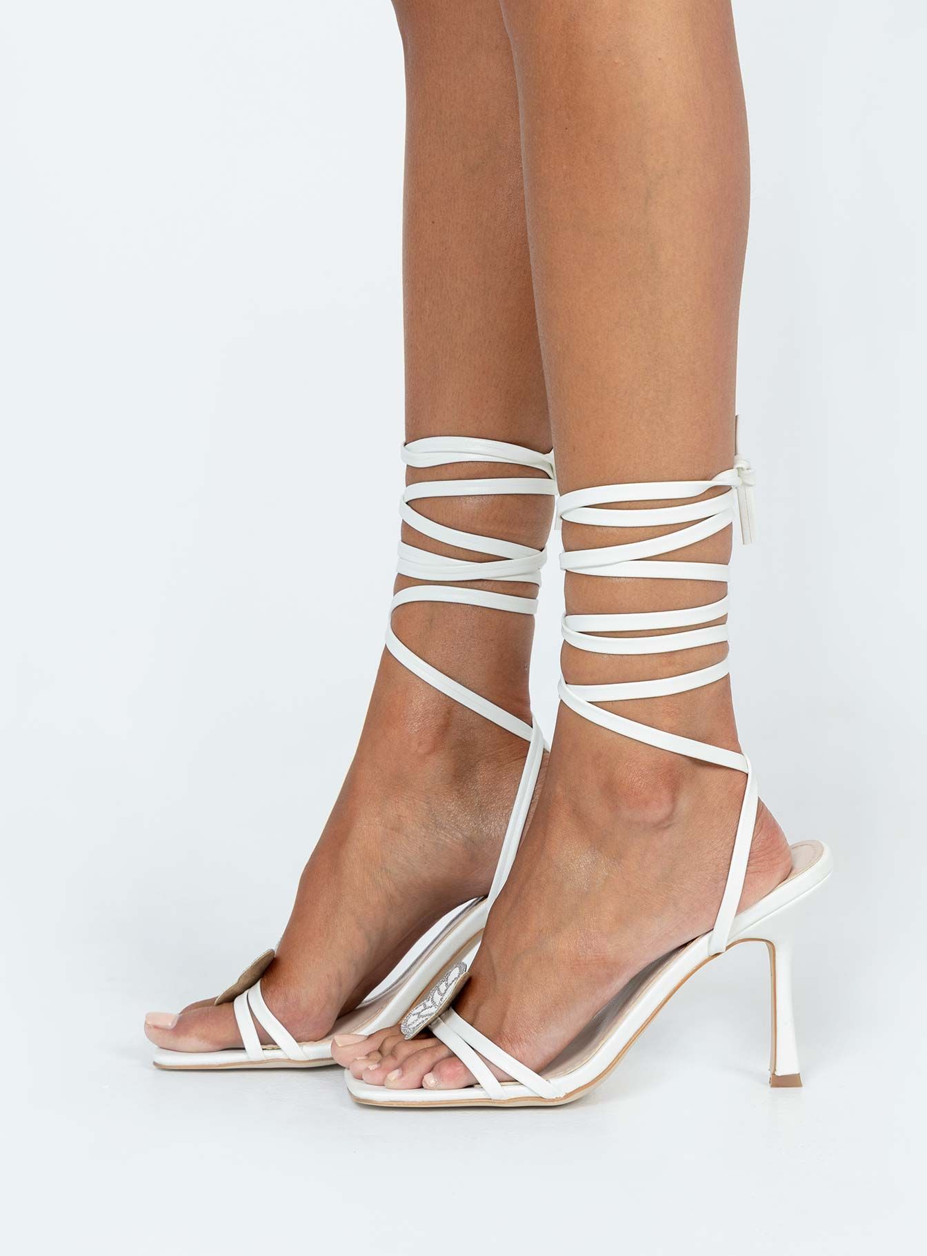 Lamina Strappy Heels White sold by Princess Polly product image thumbnail 3