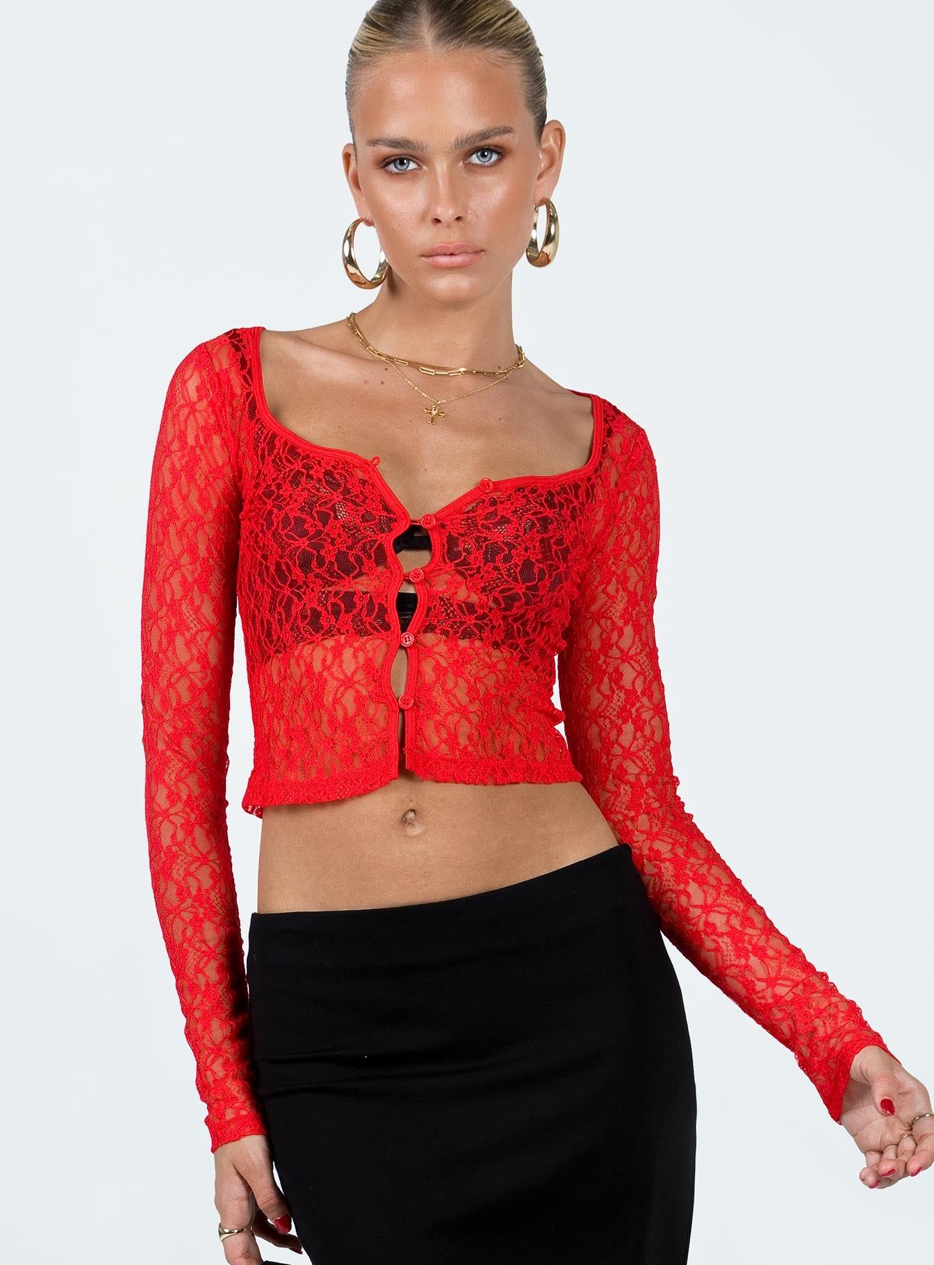 Kenar Long Sleeve Top Red sold by Princess Polly product image thumbnail 2