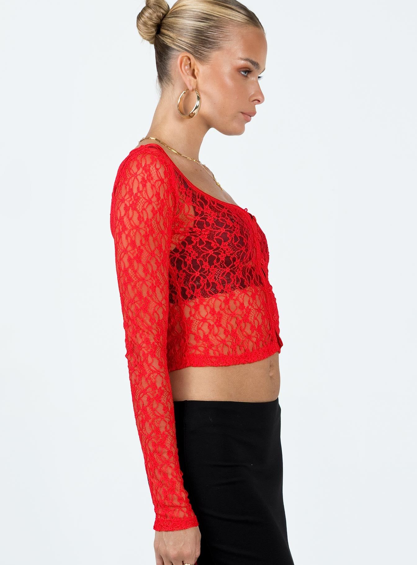 Kenar Long Sleeve Top Red sold by Princess Polly product image thumbnail 4