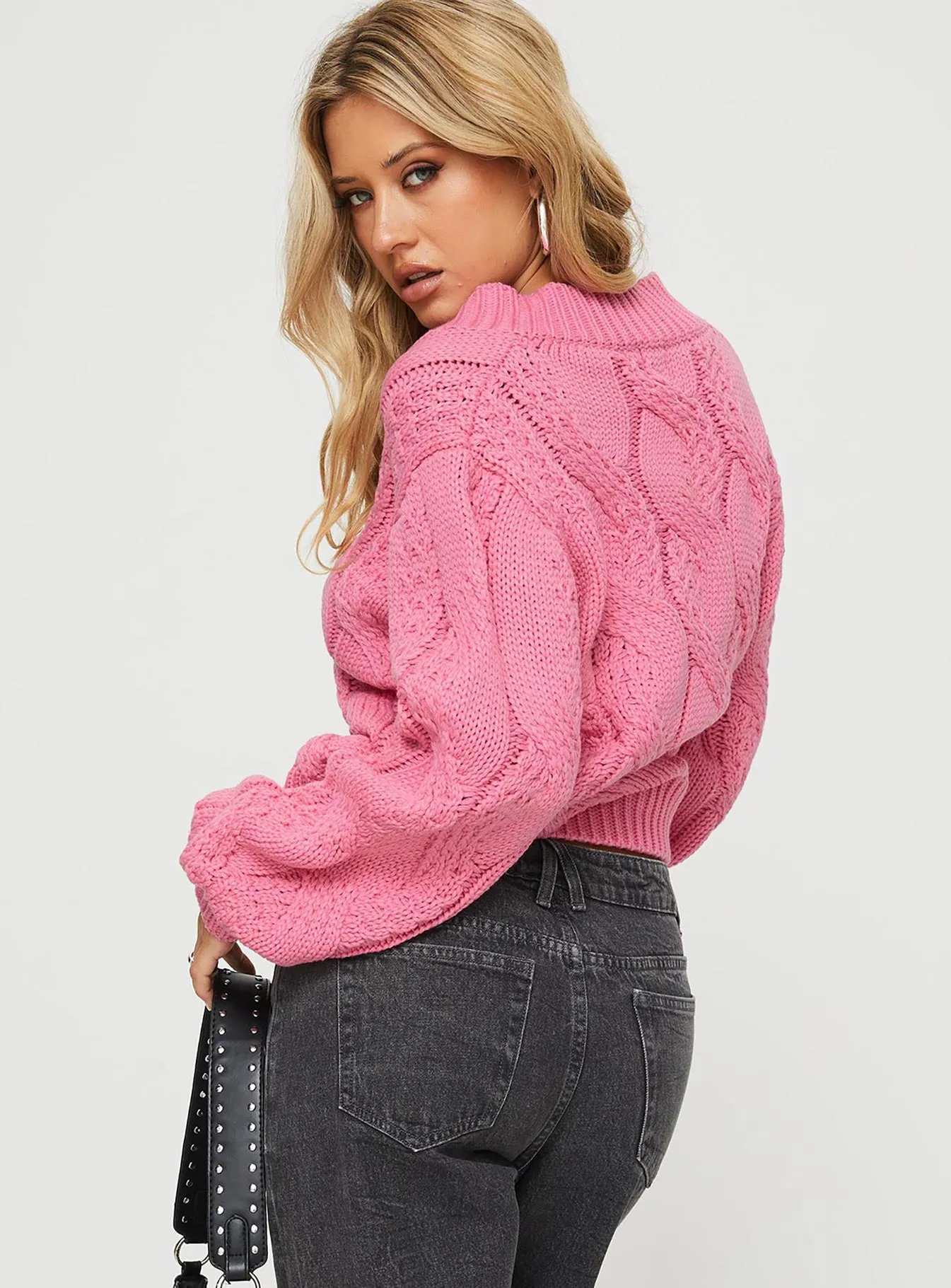 Ranelle Cable Knit Sweater Pink sold by Princess Polly product image thumbnail 5