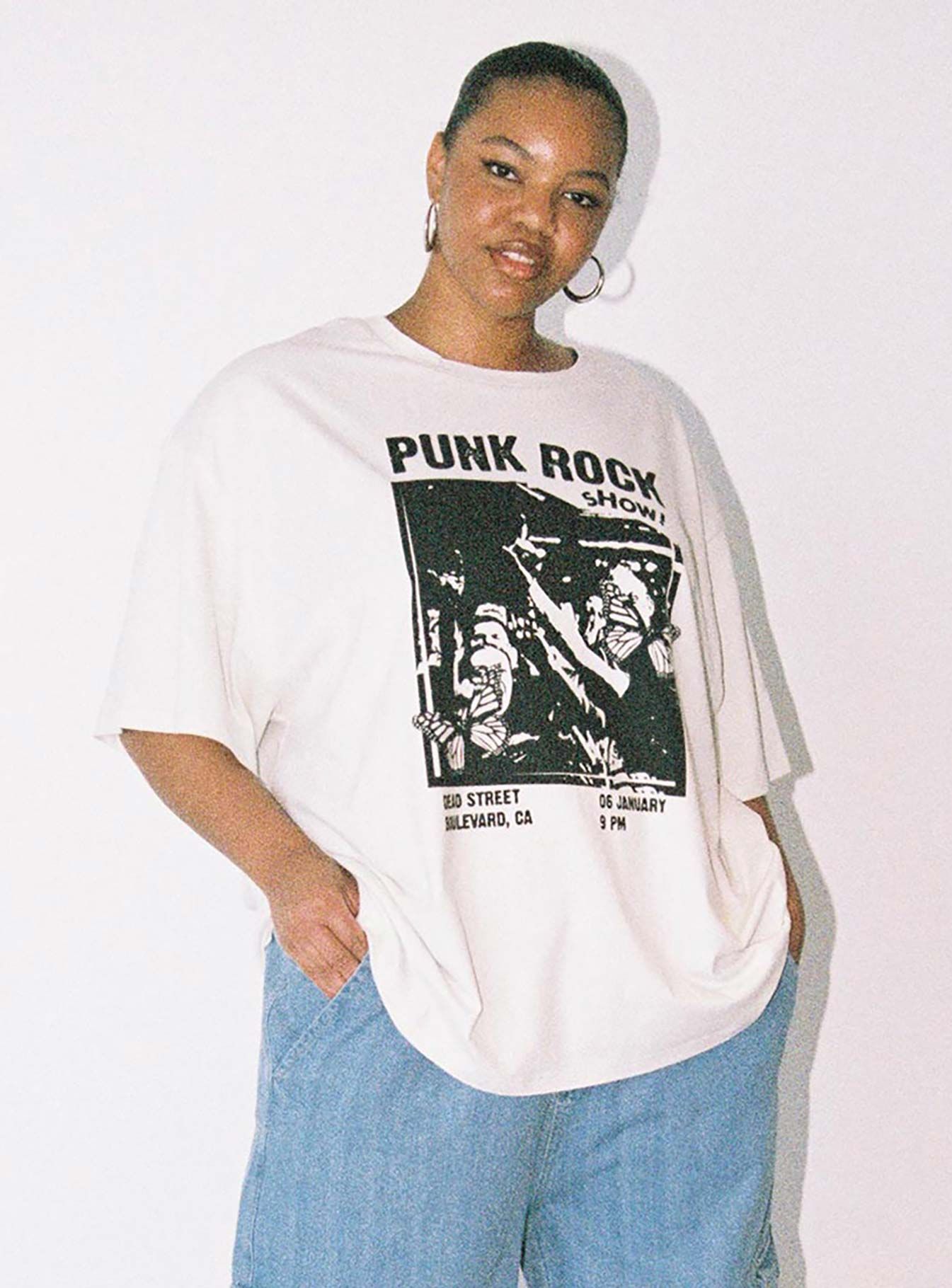 Punk Rock Show Oversized Tee Grey Curve sold by Princess Polly product image thumbnail 3