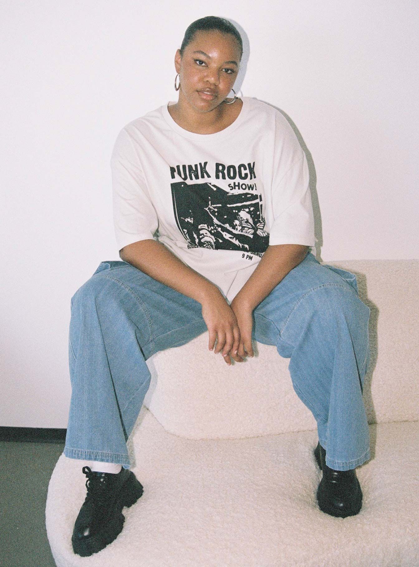 Punk Rock Show Oversized Tee Grey Curve sold by Princess Polly product image thumbnail 2