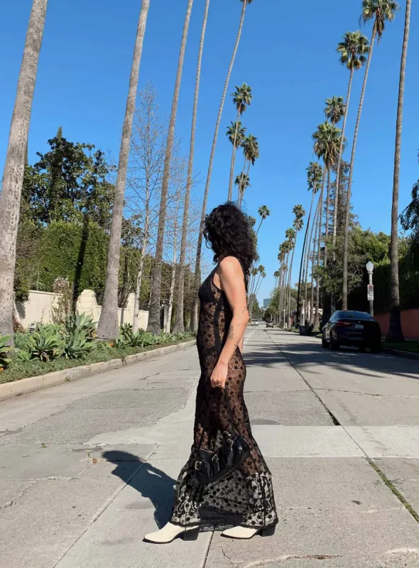 Britton Lace Maxi Dress Black sold by Princess Polly