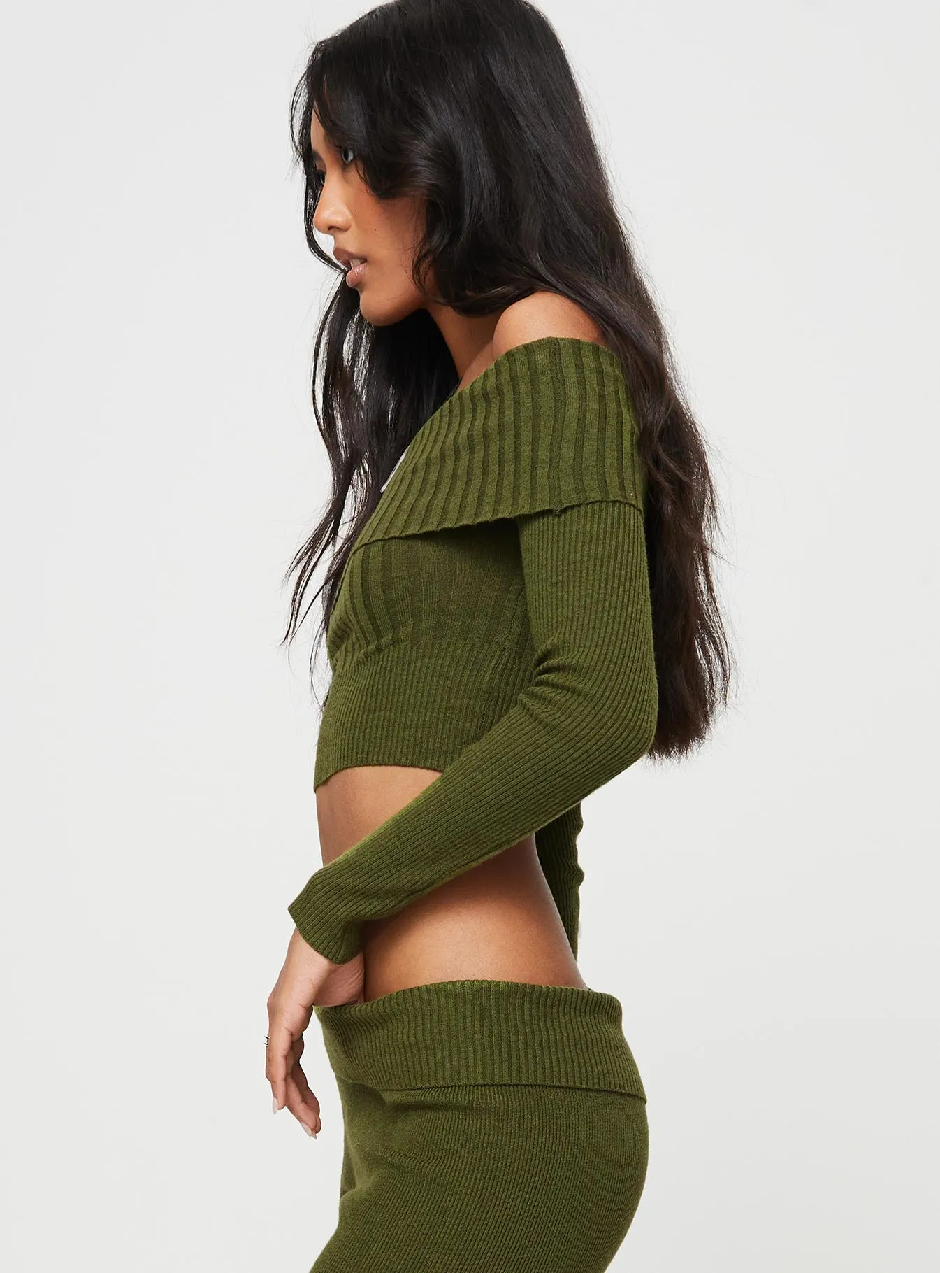 Tagula Off The Shoulder Top Green sold by Princess Polly product image thumbnail 4