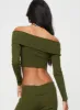 Tagula Off The Shoulder Top Green sold by Princess Polly