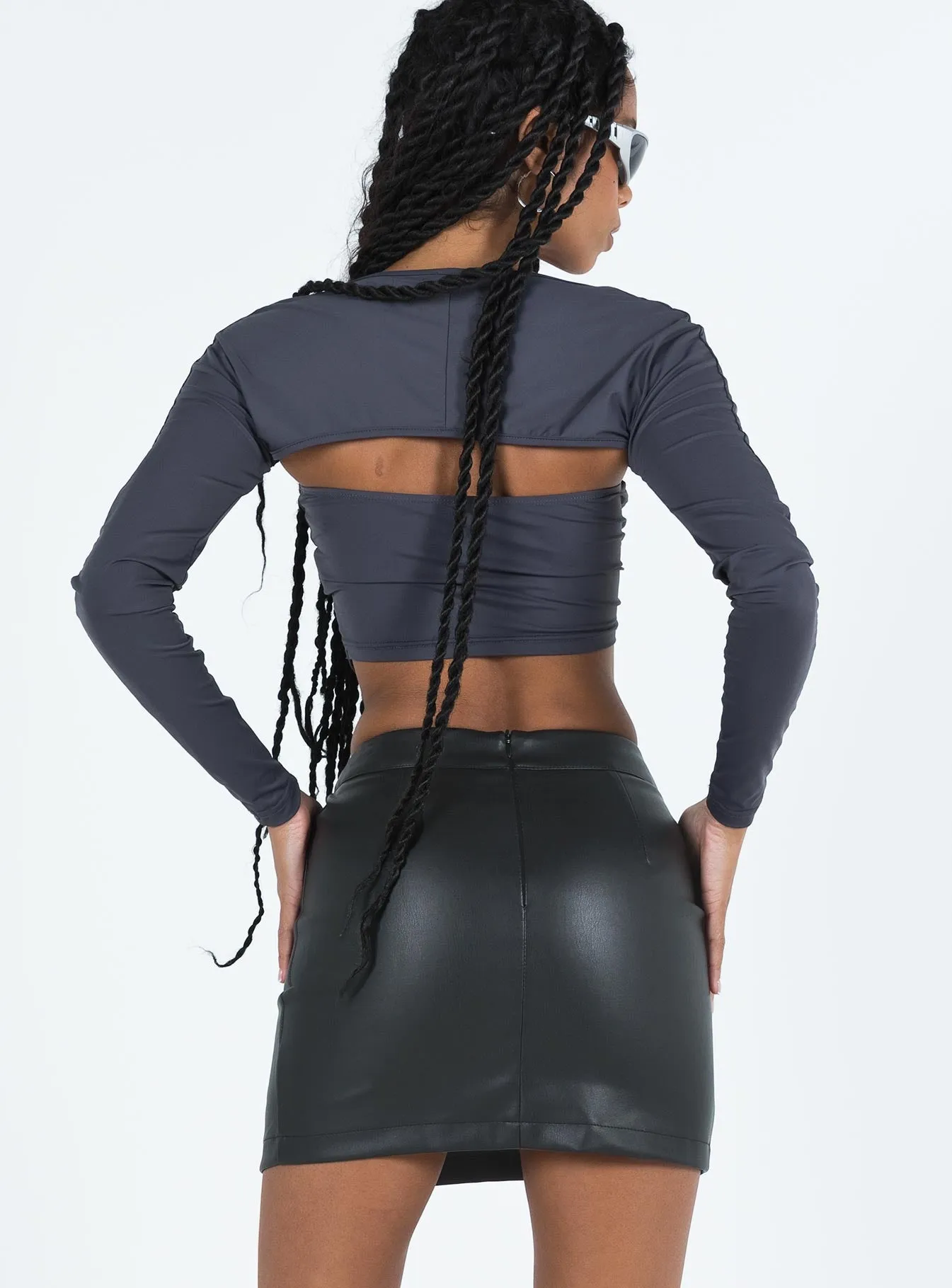 Lolita Faux Leather Mini Skirt Black sold by Princess Polly product image thumbnail 5
