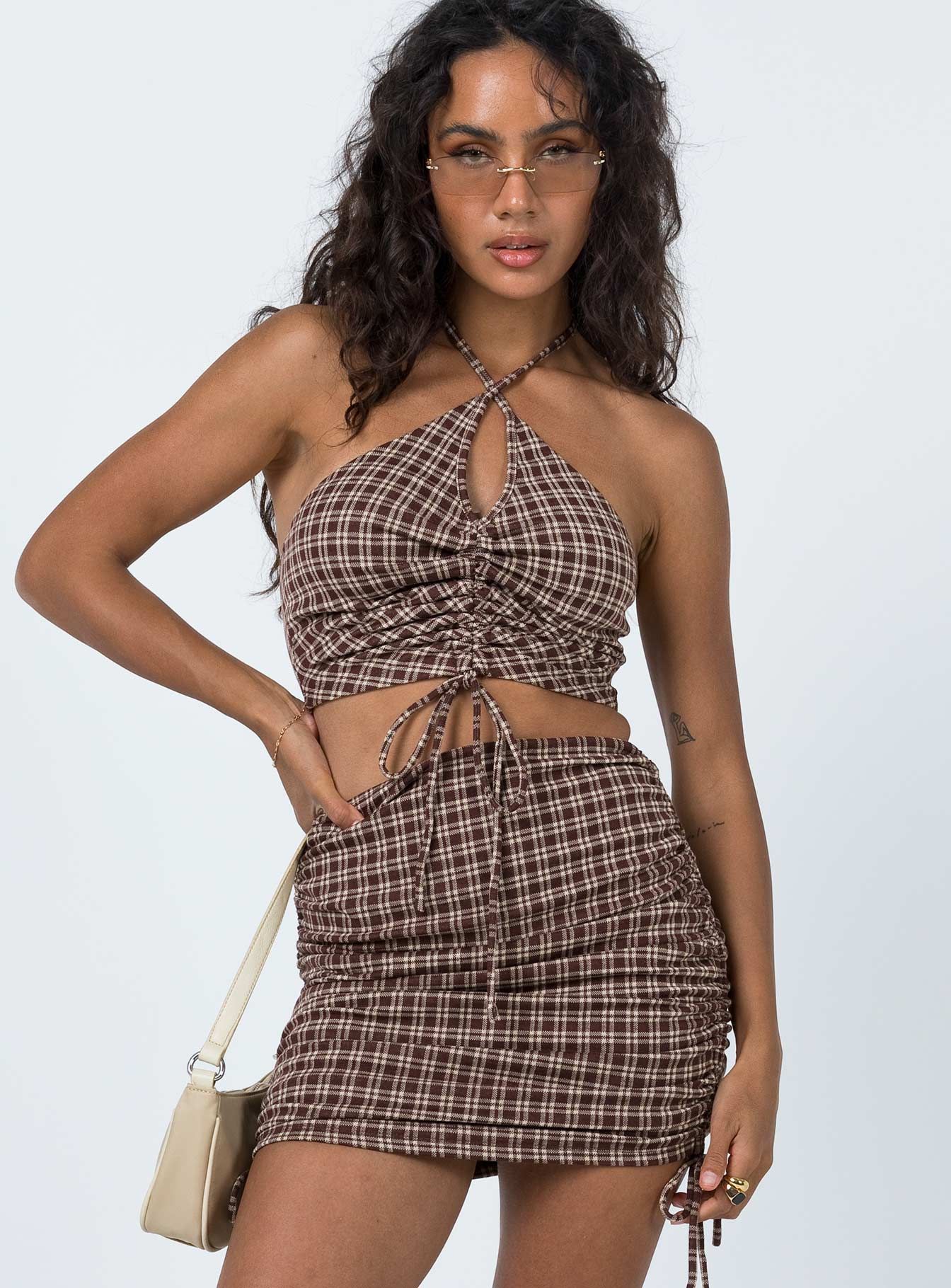 Nothing More Set Brown Check sold by Princess Polly product image thumbnail 3