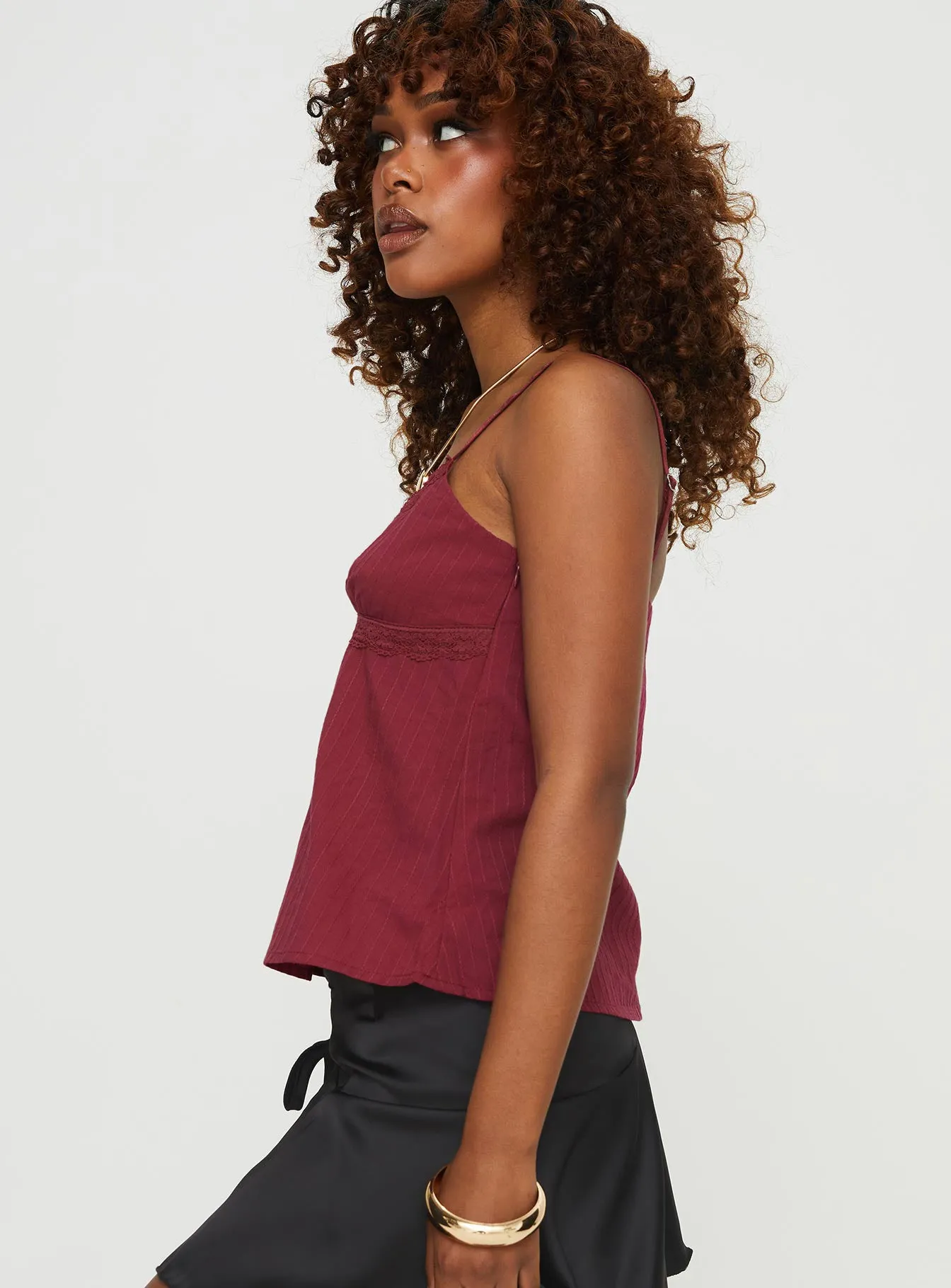 Lunya Top Burgundy Petite sold by Princess Polly product image thumbnail 4