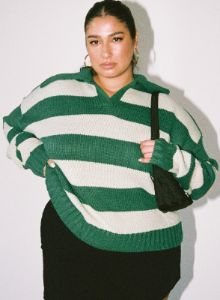 Hampton Sweater Green Curve sold by Princess Polly