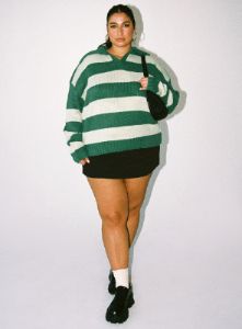 Hampton Sweater Green Curve sold by Princess Polly