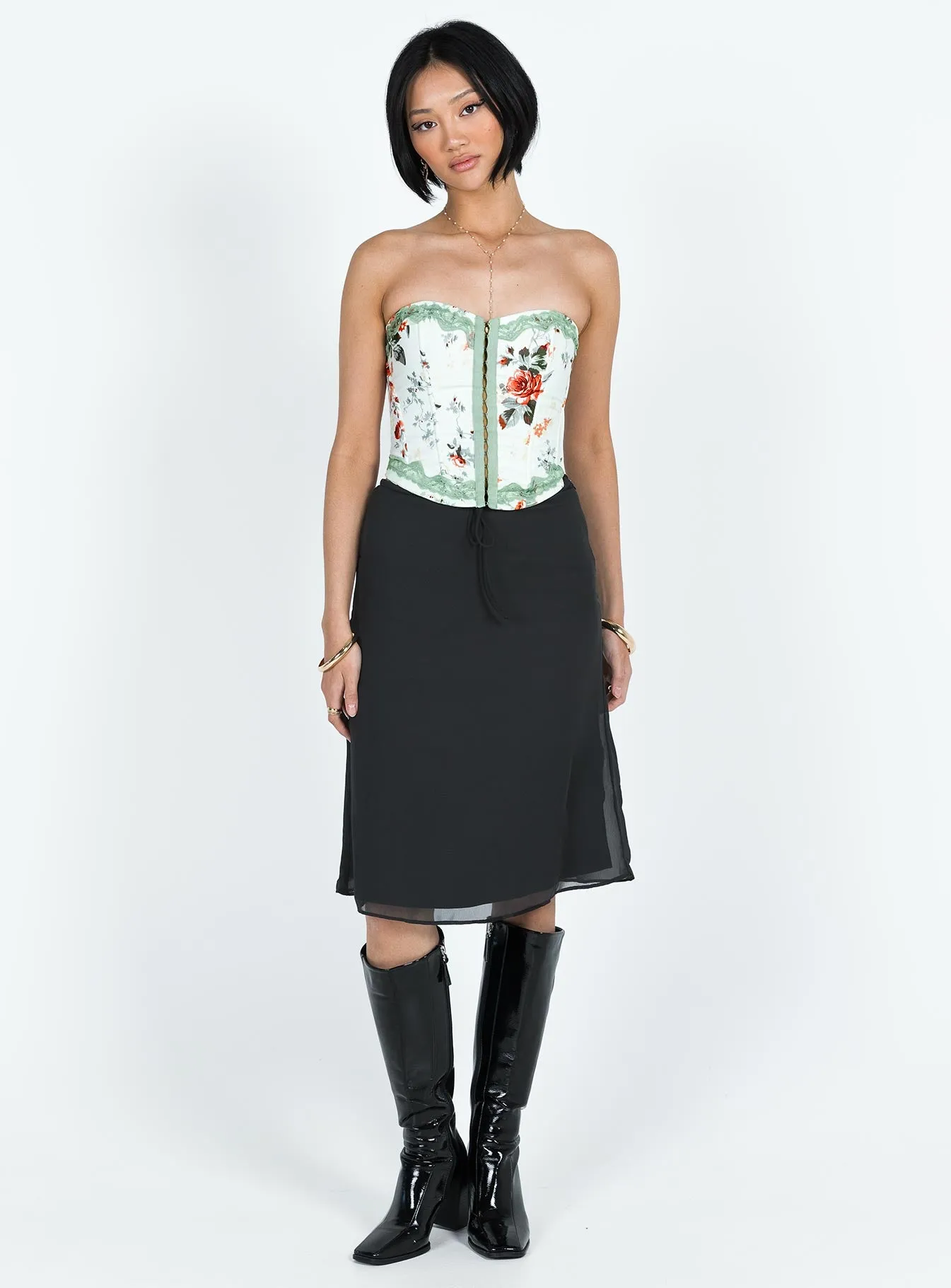Delvie Midi Skirt Black sold by Princess Polly product image thumbnail 3