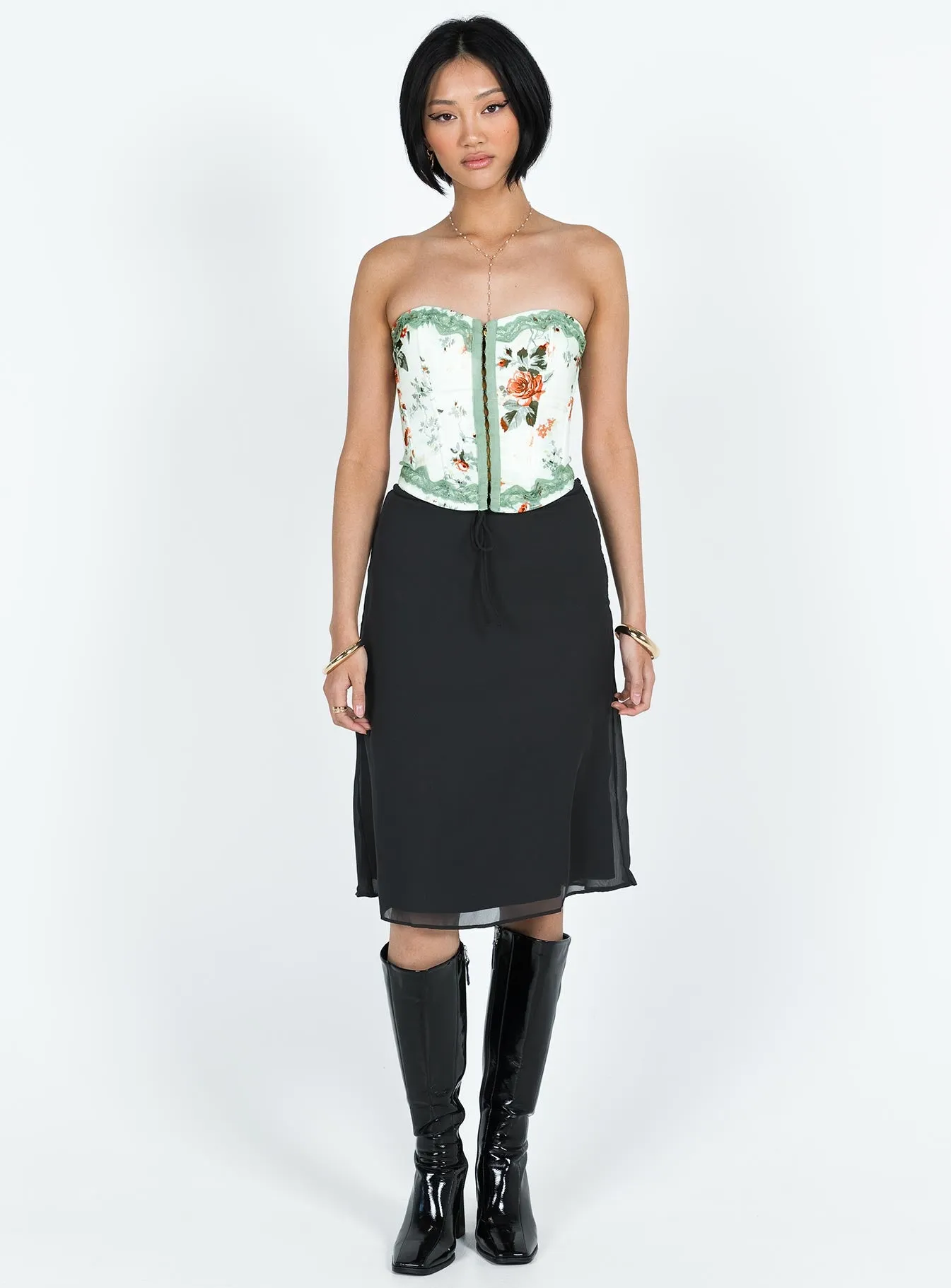 Delvie Midi Skirt Black sold by Princess Polly product image thumbnail 2