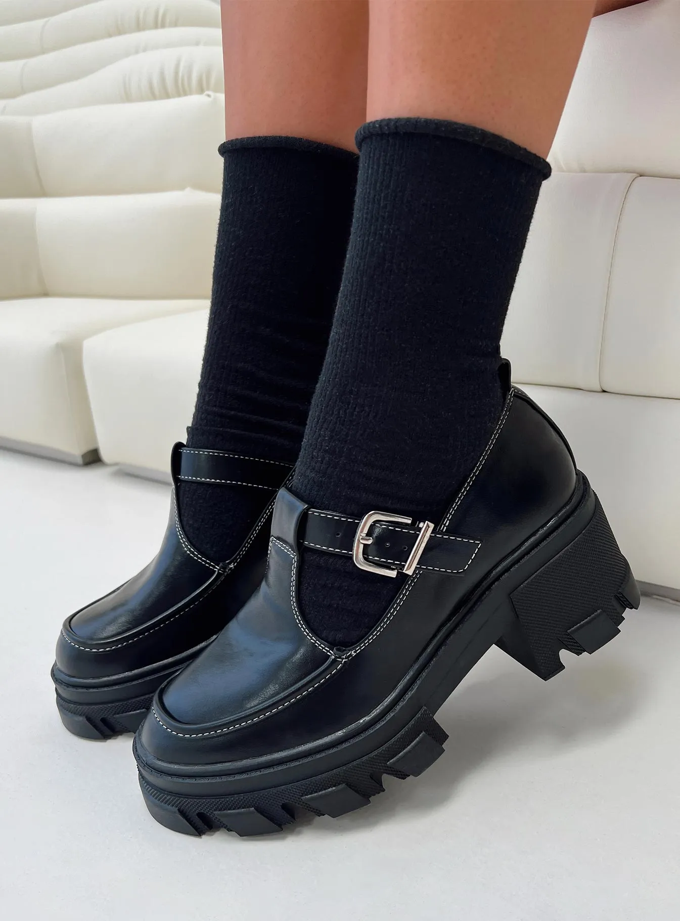 Entirely Mary Jane Heels Black sold by Princess Polly