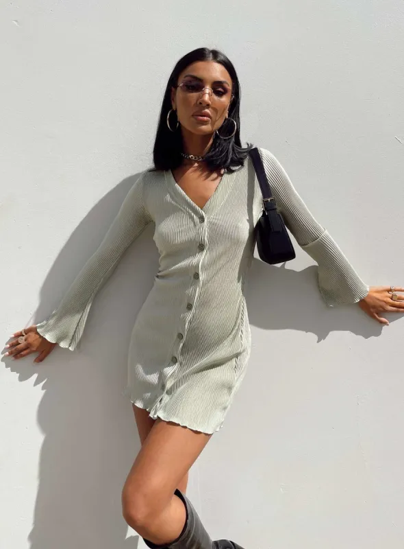 Danyon Mini Dress Green sold by Princess Polly