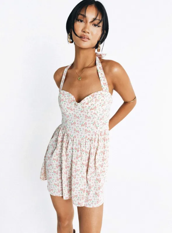 Lyle Mini Dress Pink Floral sold by Princess Polly