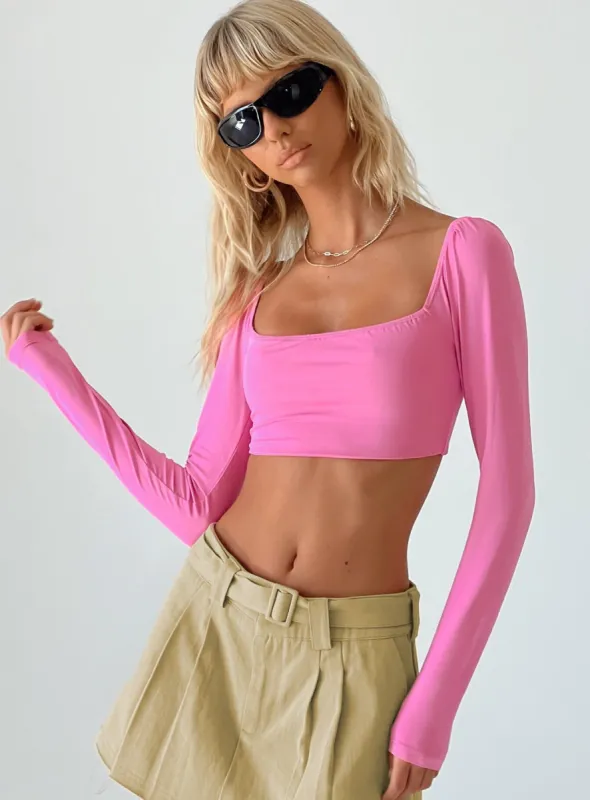 Rogers Long Sleeve Top Pink sold by Princess Polly