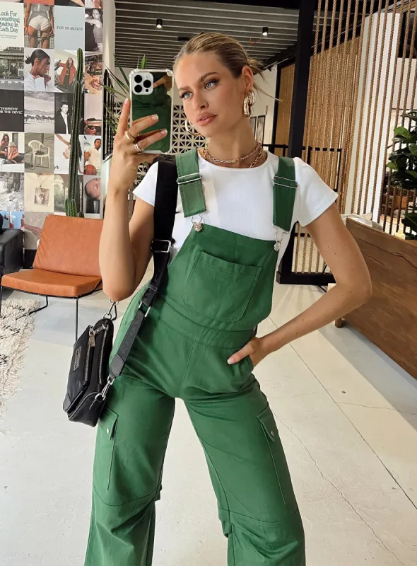 The Dreya Overalls Green sold by Princess Polly