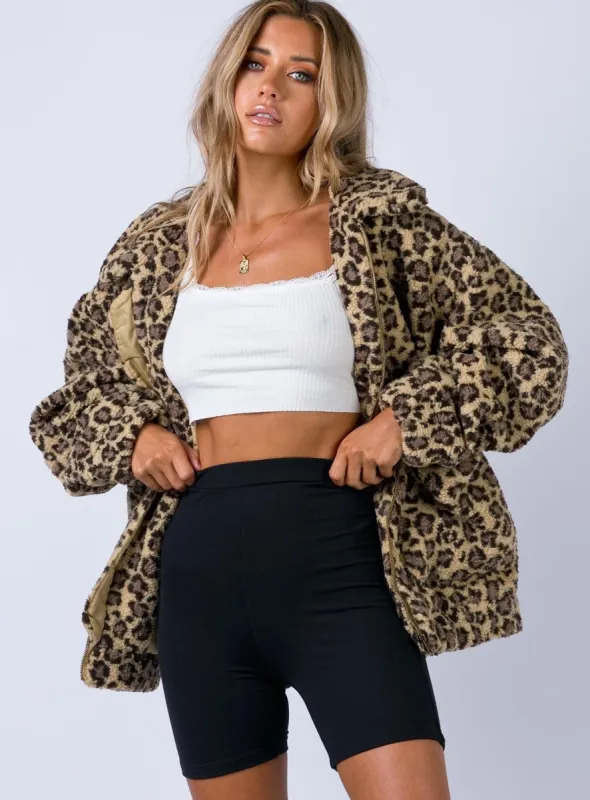 The Teddy Coat Leopard sold by Princess Polly
