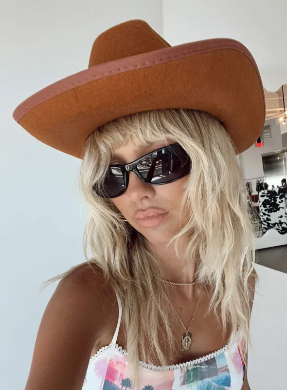 Rissell Rhinestone Cowboy Hat Brown sold by Princess Polly
