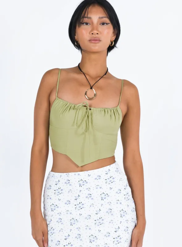 Crozier Top Green sold by Princess Polly