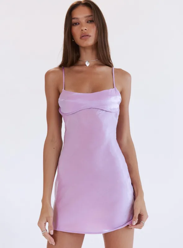Violetta Mini Dress Purple sold by Princess Polly