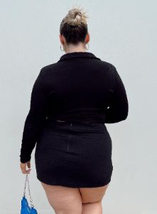 Selby Mini Skirt Black Curve Lower Impact sold by Princess Polly