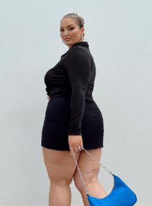 Selby Mini Skirt Black Curve Lower Impact sold by Princess Polly