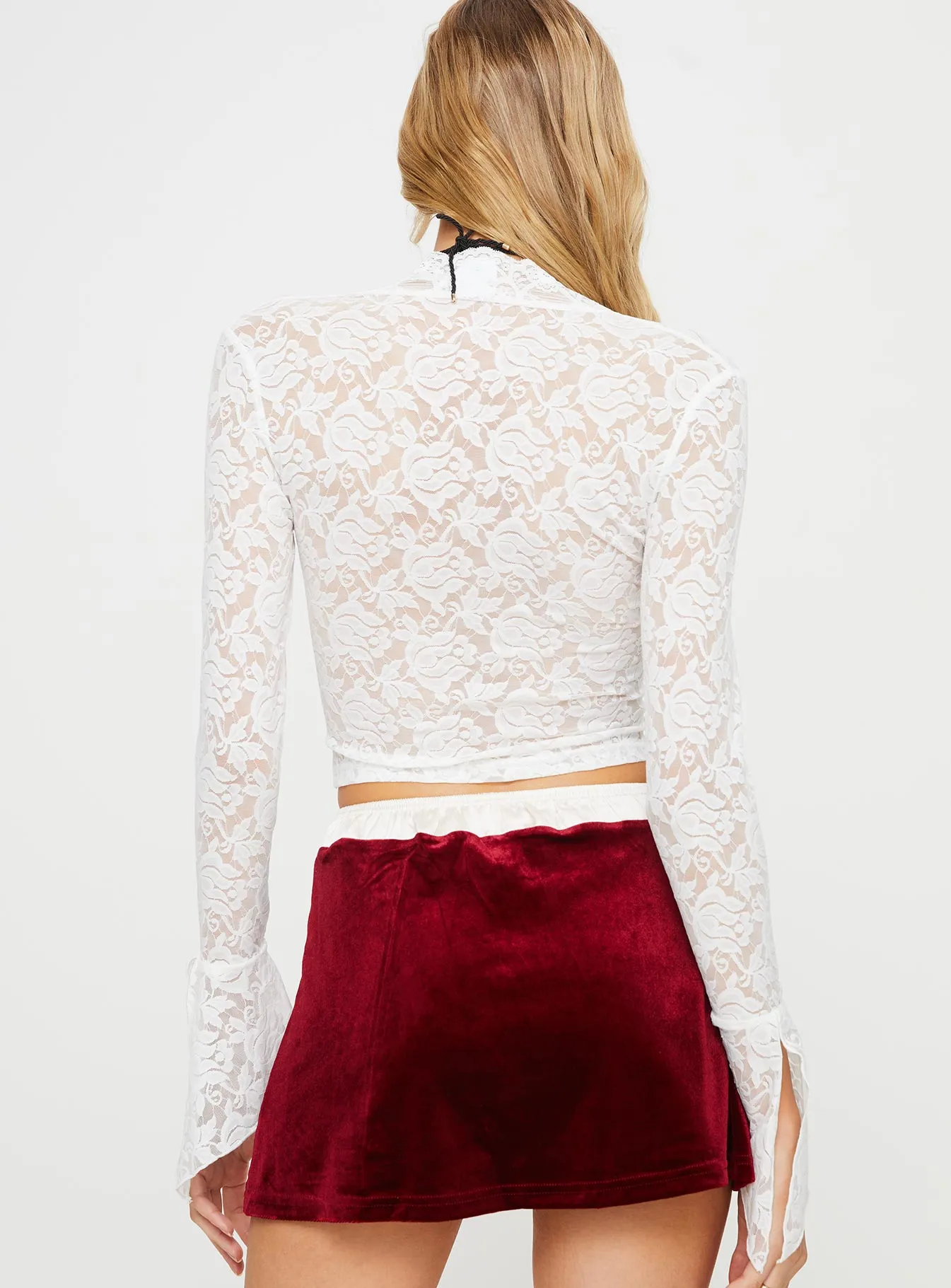 Relli Long Sleeve Lace Top White sold by Princess Polly product image thumbnail 5