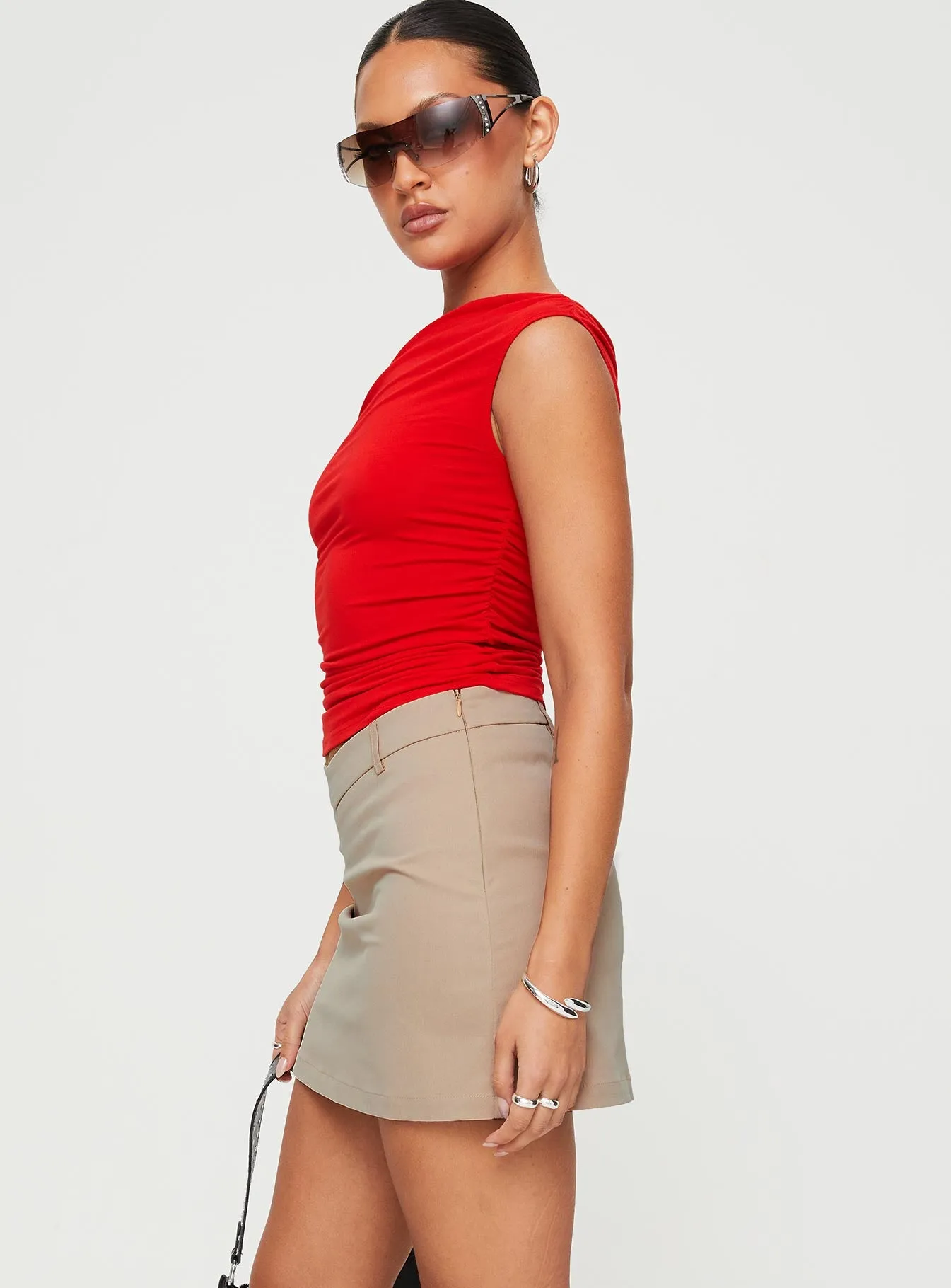 Grimaldi Mini Skirt Beige sold by Princess Polly product image thumbnail 4