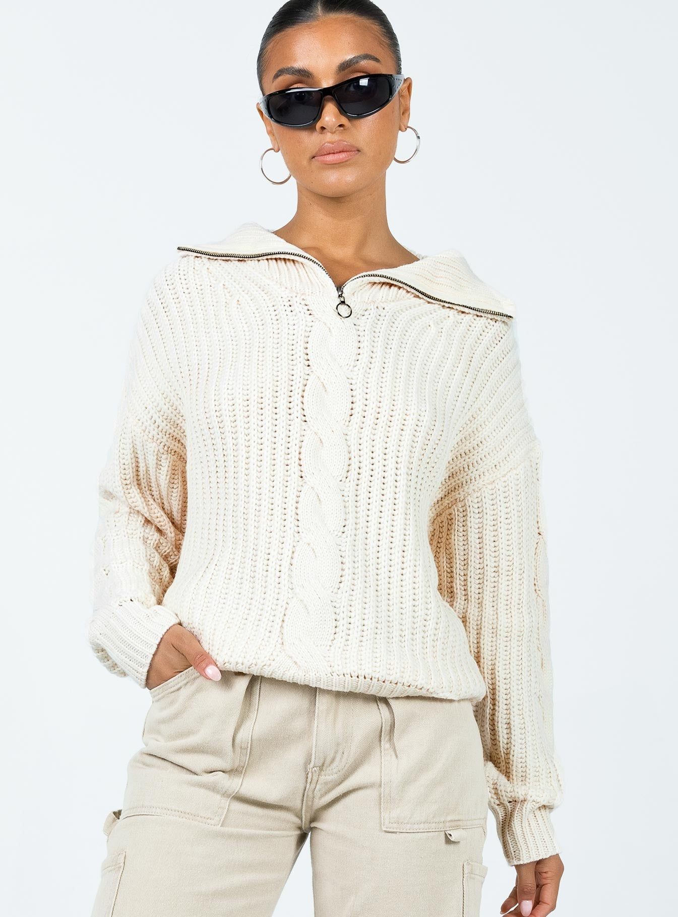 Siya Knit Sweater Beige sold by Princess Polly product image thumbnail 2