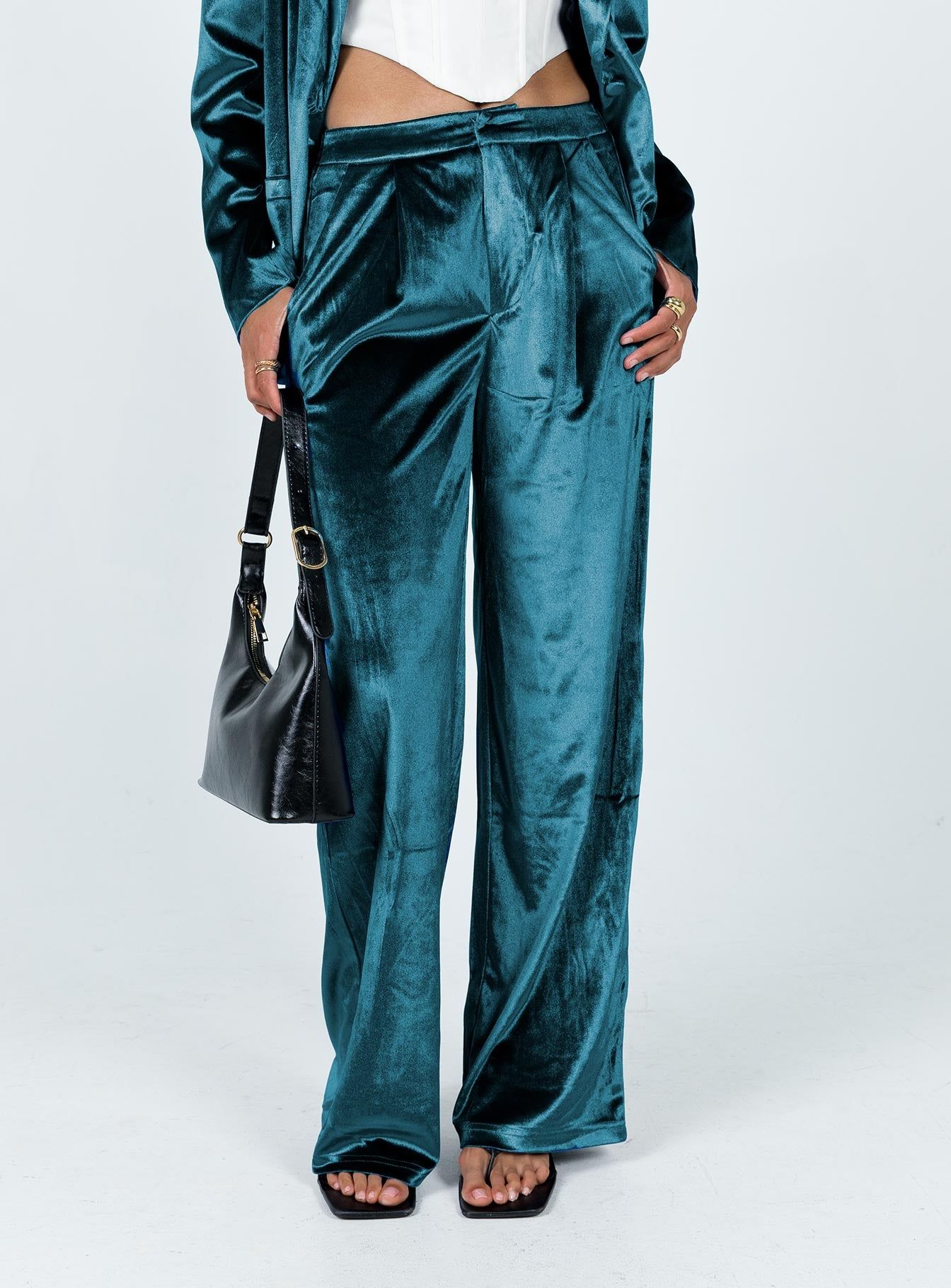 Lagoona Velvet Pants Blue sold by Princess Polly product image thumbnail 2