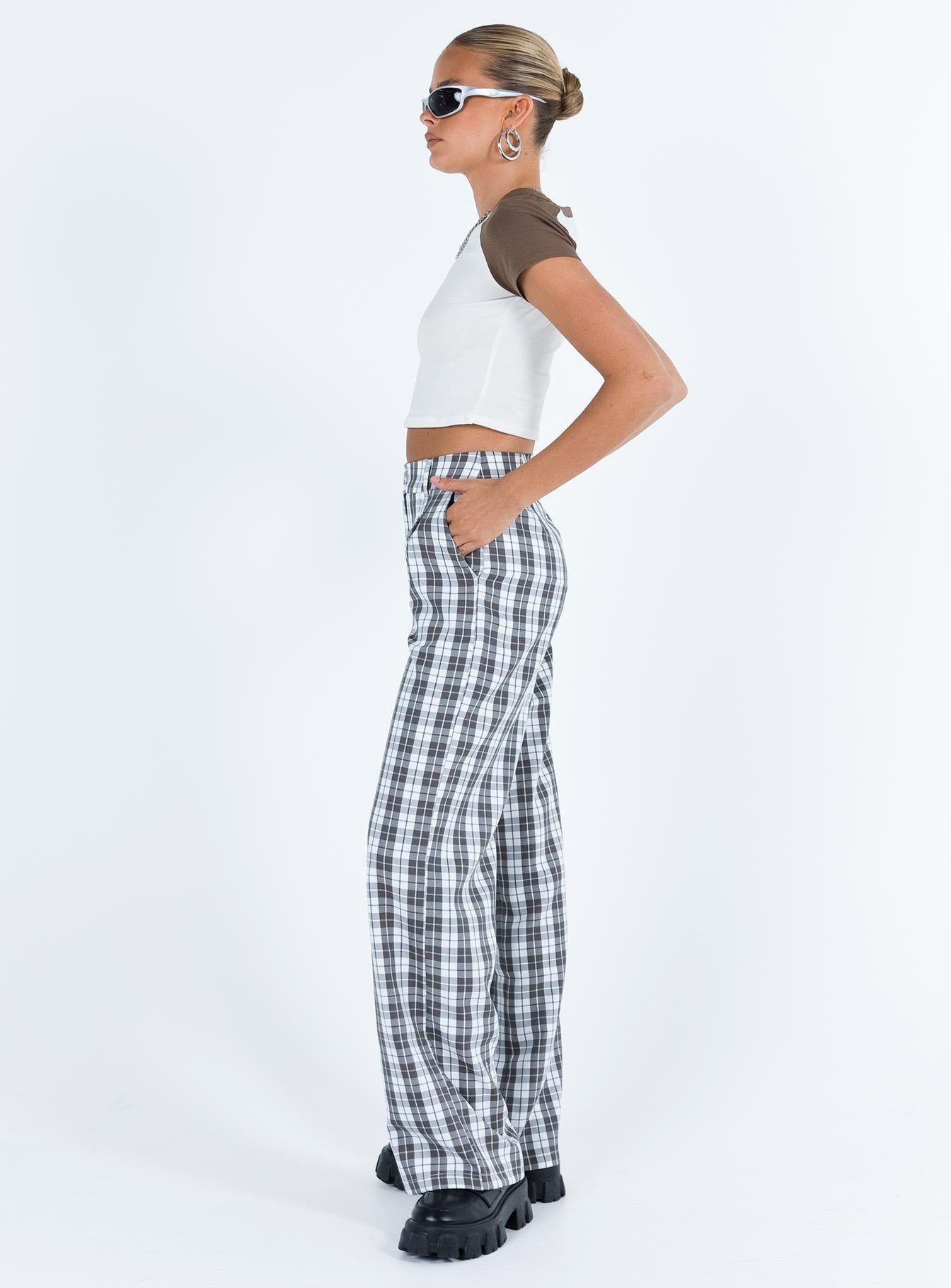 Archer Pants Grey Plaid sold by Princess Polly product image thumbnail 4