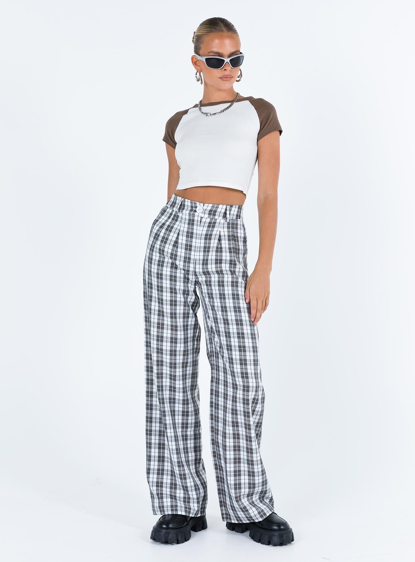 Archer Pants Grey Plaid sold by Princess Polly product image thumbnail 3