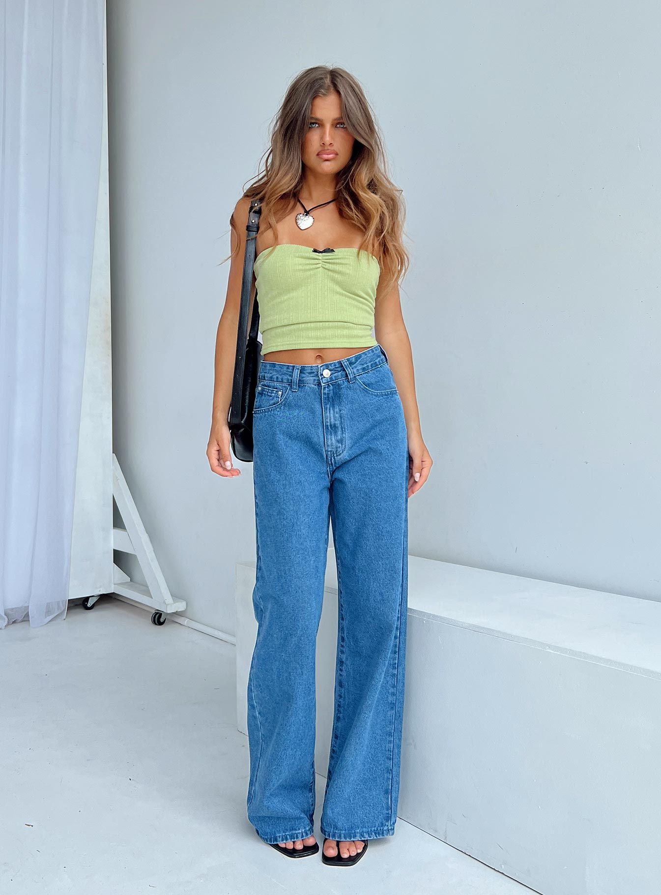 Eugarie Wide Leg Jeans Mid Wash Denim sold by Princess Polly product image thumbnail 4