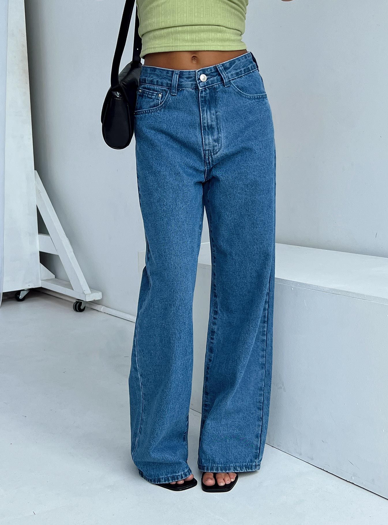Eugarie Wide Leg Jeans Mid Wash Denim sold by Princess Polly product image thumbnail 3