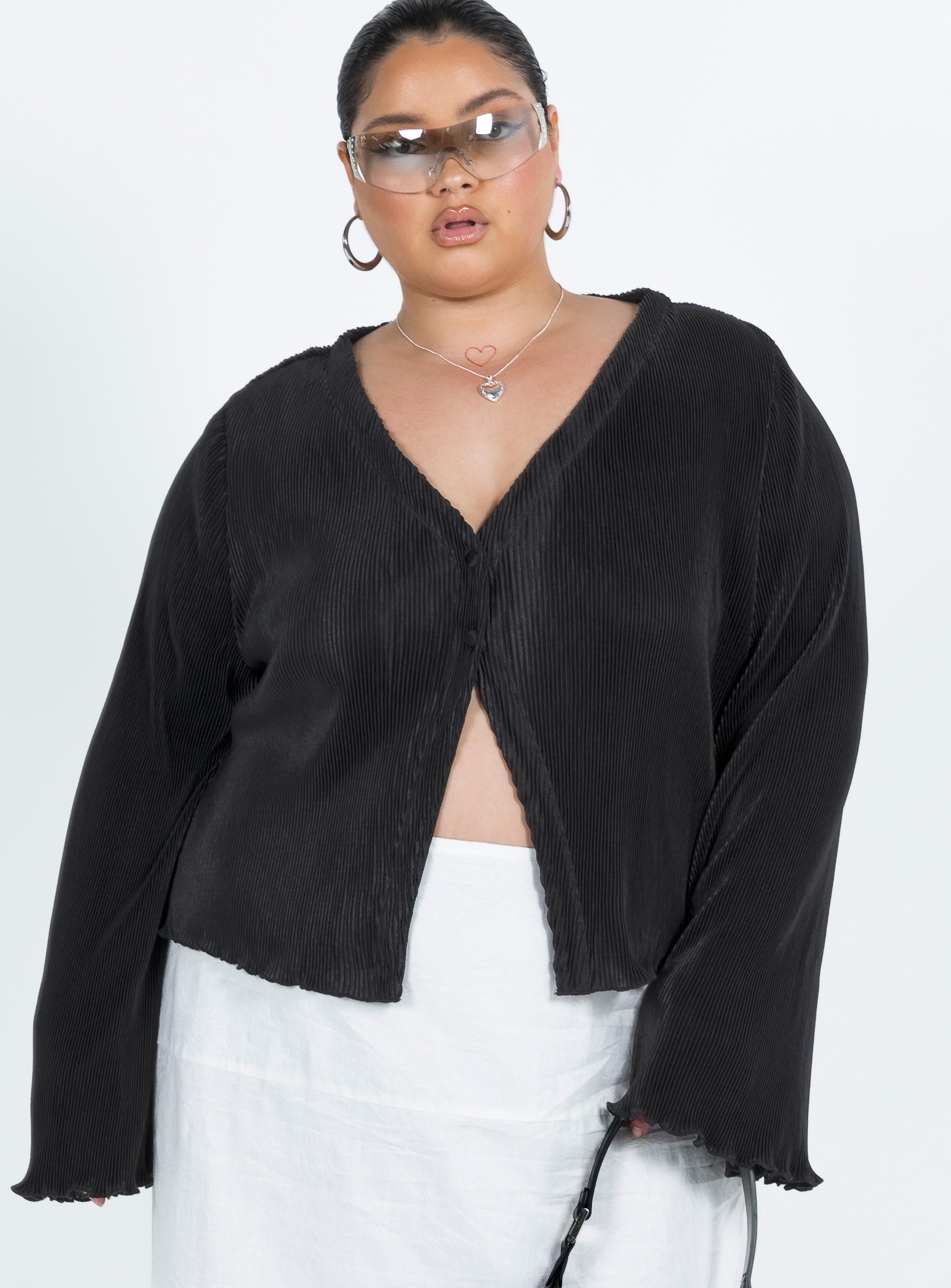 Marie Long Sleeve Top Black Curve sold by Princess Polly product image thumbnail 2