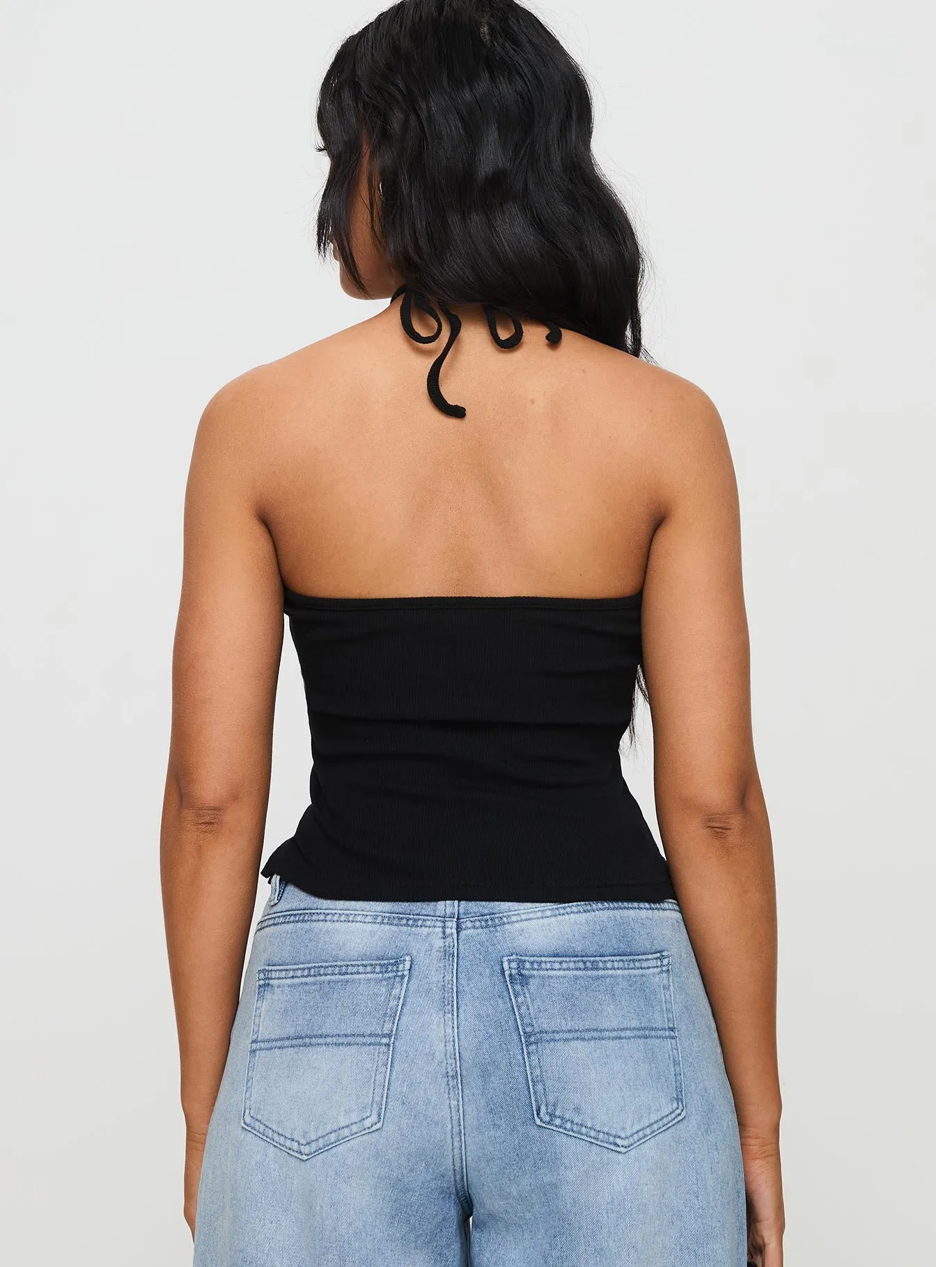 Baseline Halter Rib Top Black sold by Princess Polly product image thumbnail 5