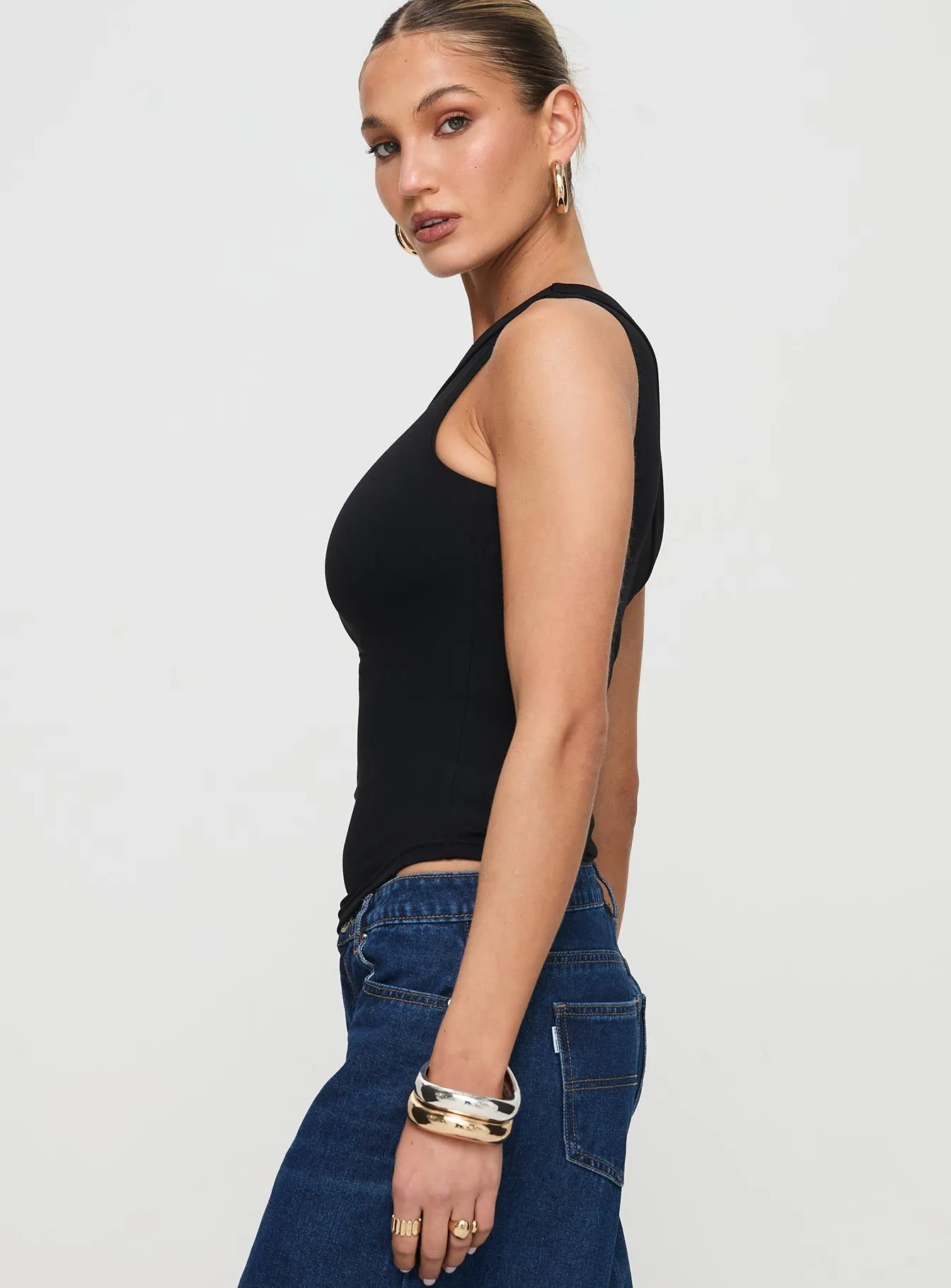 Lunah One Shoulder Top Black sold by Princess Polly product image thumbnail 4