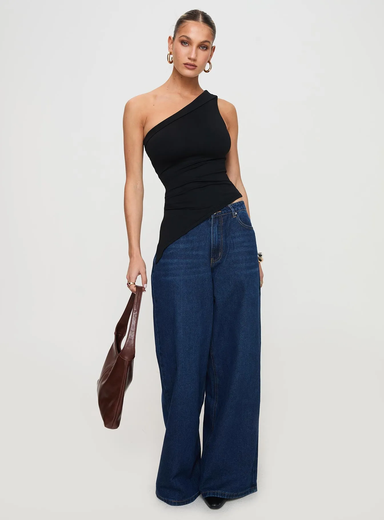 Lunah One Shoulder Top Black sold by Princess Polly product image thumbnail 3