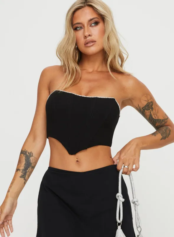 Rondi Strapless Top Black sold by Princess Polly
