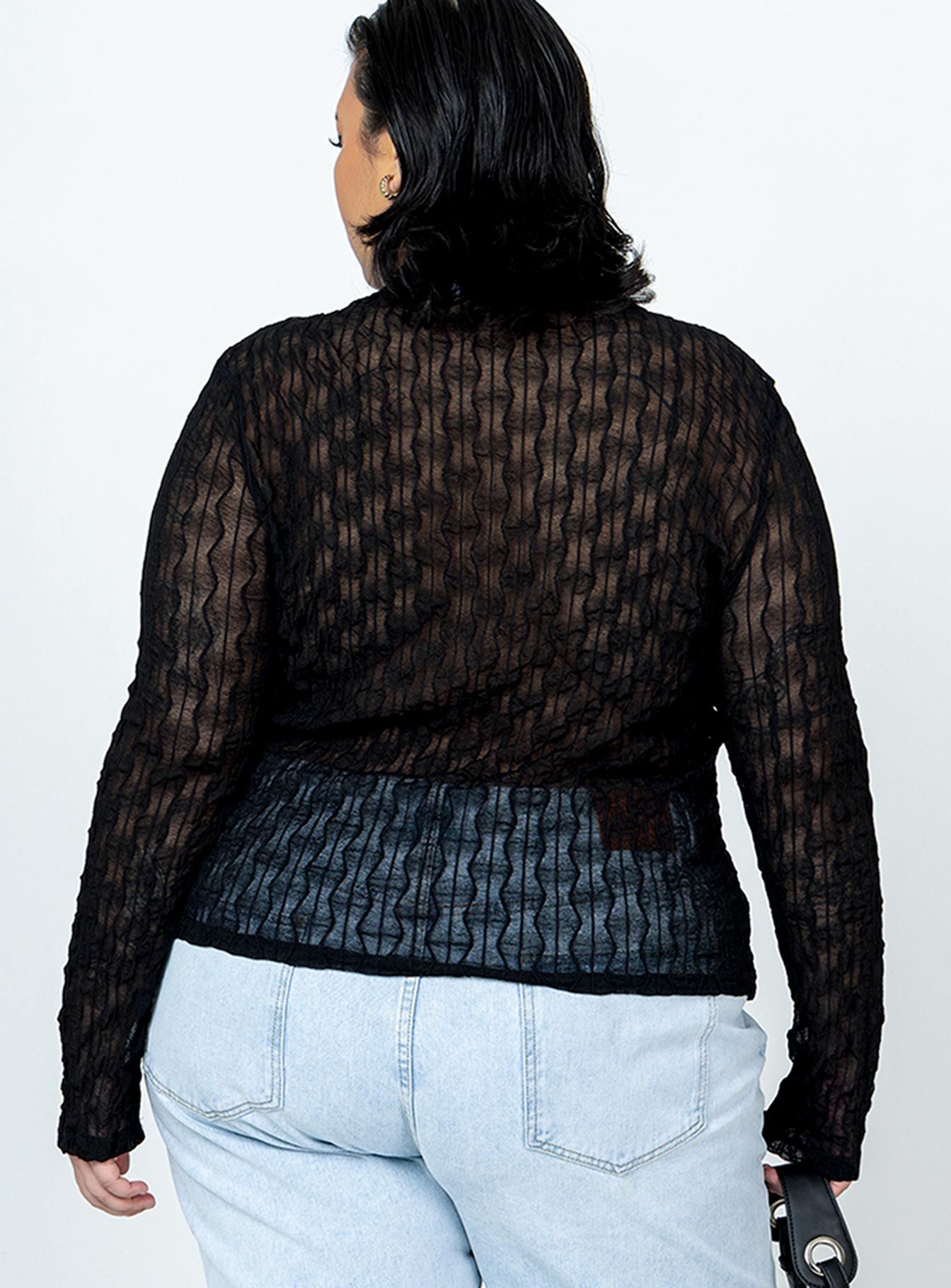 Marcos Long Sleeve Top Black Curve sold by Princess Polly product image thumbnail 5