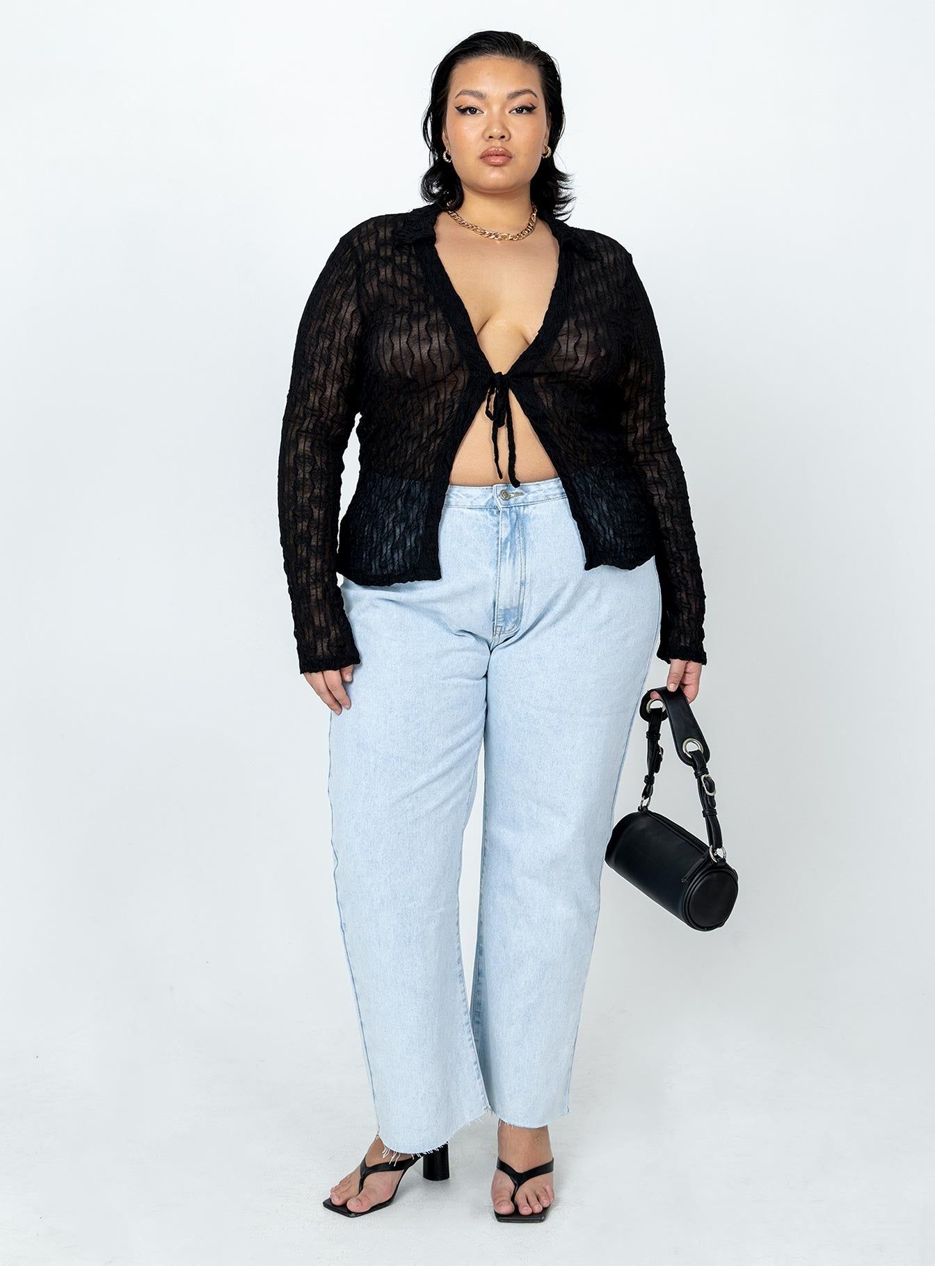 Marcos Long Sleeve Top Black Curve sold by Princess Polly product image thumbnail 3